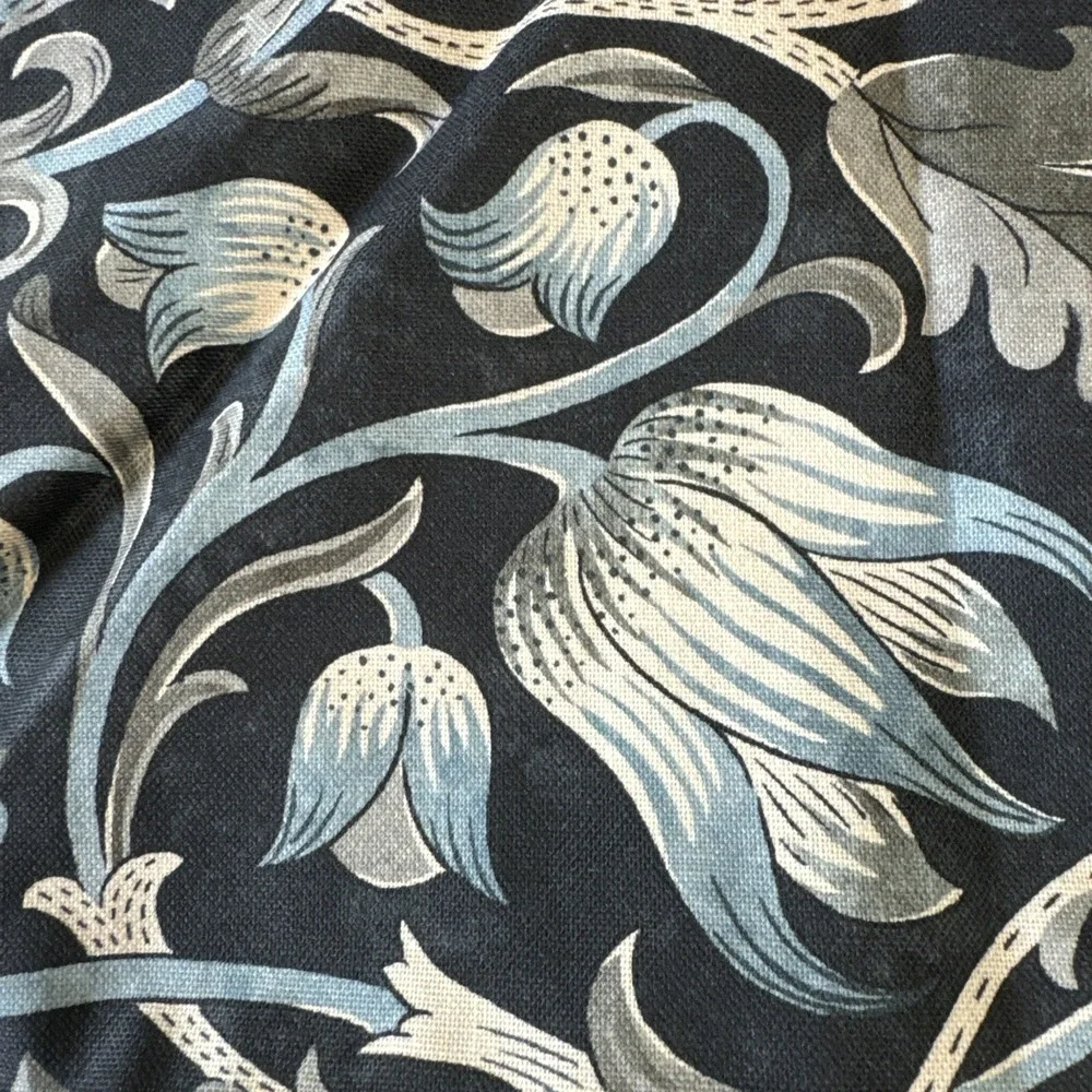 Rejuvenation Morris & Co Pillow Cover Lodden Botanical Print Slate Blue Gray New